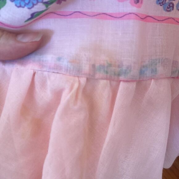 Vintage Pink Floral Victorian Style High Neck Maxi Dress Size Small - Picture 15 of 16